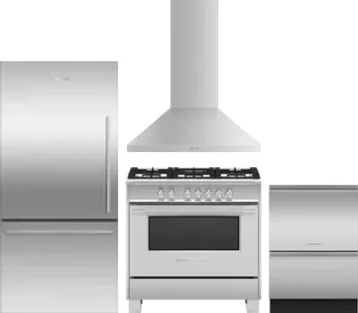 4 Piece Package Includes Refrigerator, Range, Hood And Dishwasher